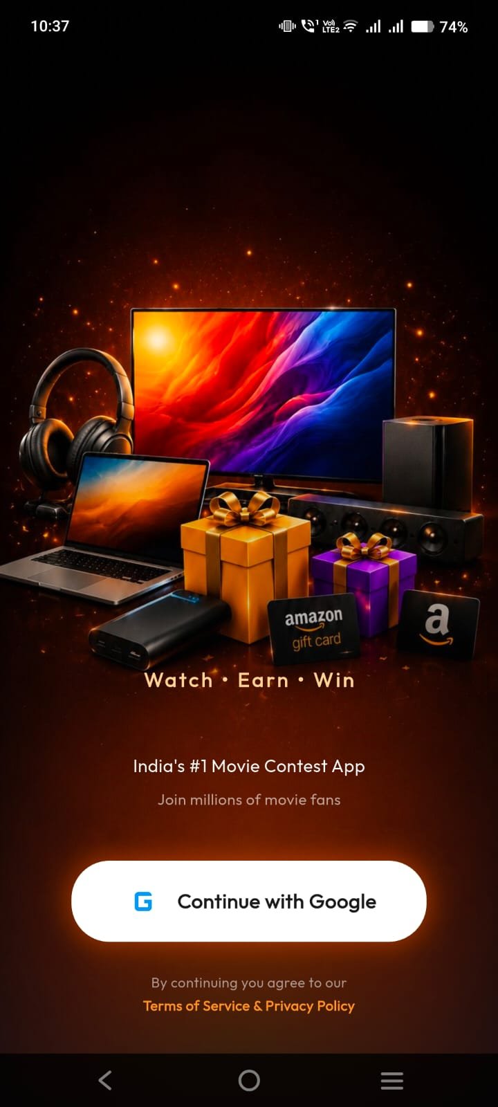 UnboxMovie splash screen